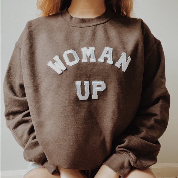 Sweaters - woman up brown sweatshirt ✰
